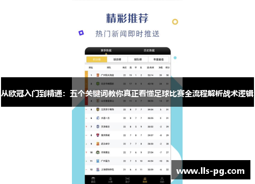 从欧冠入门到精通:五个关键词教你真正看懂足球比赛全流程解析战术逻辑 从欧冠入门到精通:五个关键词教你真正看懂足球比赛全流程解析战术逻辑